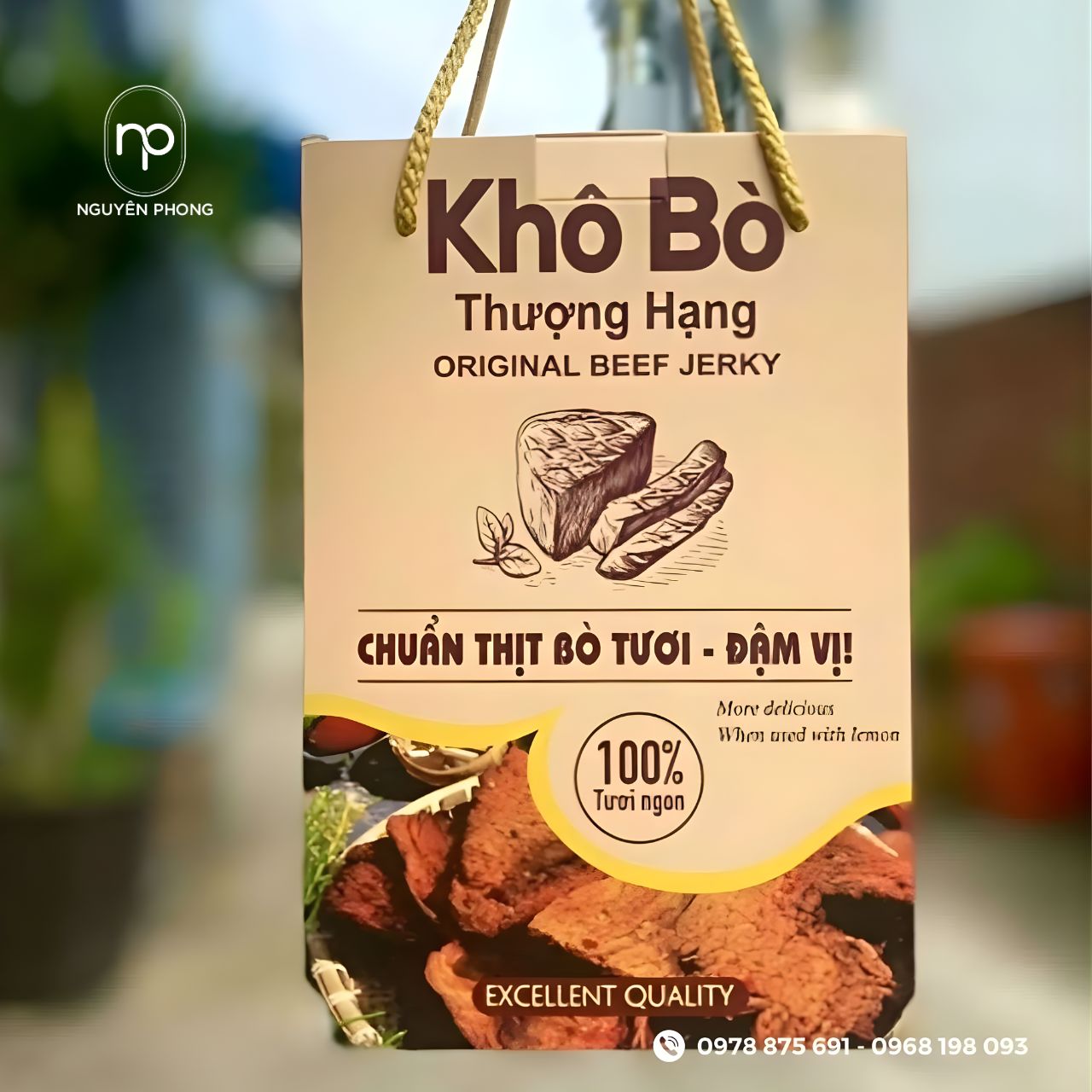 Túi giấy đựng bò khô làm quà tặng – dịp lễ, Tết, tri ân khách hàng
